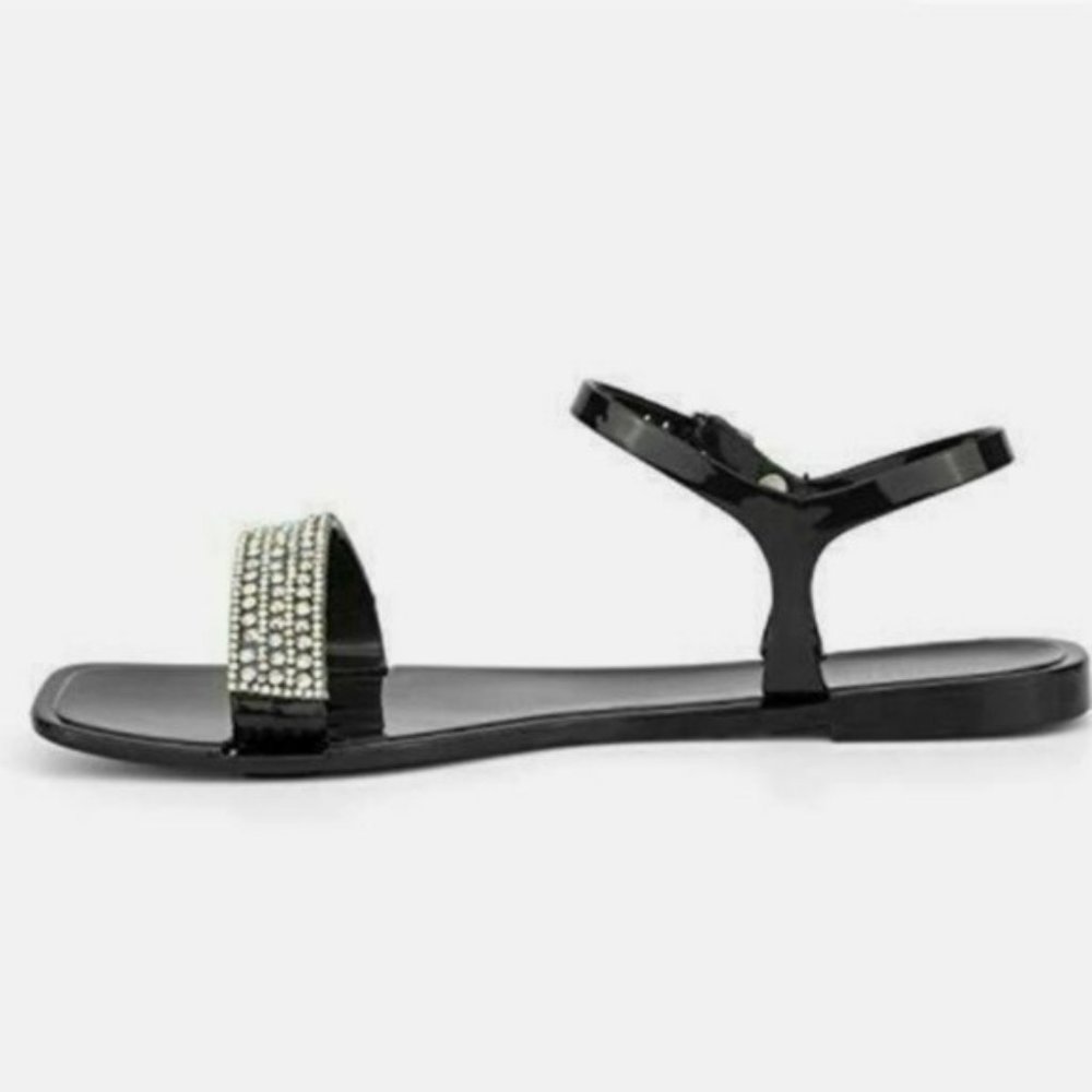 Olivia Miller Palizzi Jelly Sandals Black -9 - Picture 3 of 6